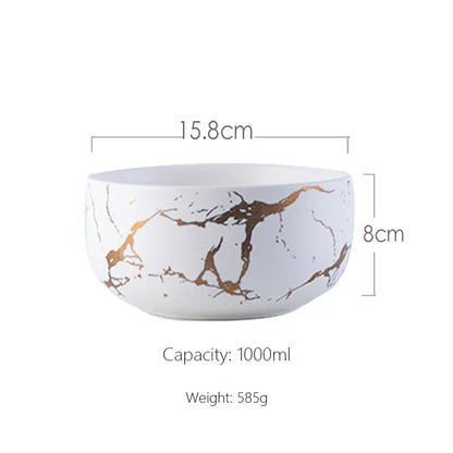 Marble Ceramic Bowl Kit Scandinavian Tableware Minimalist