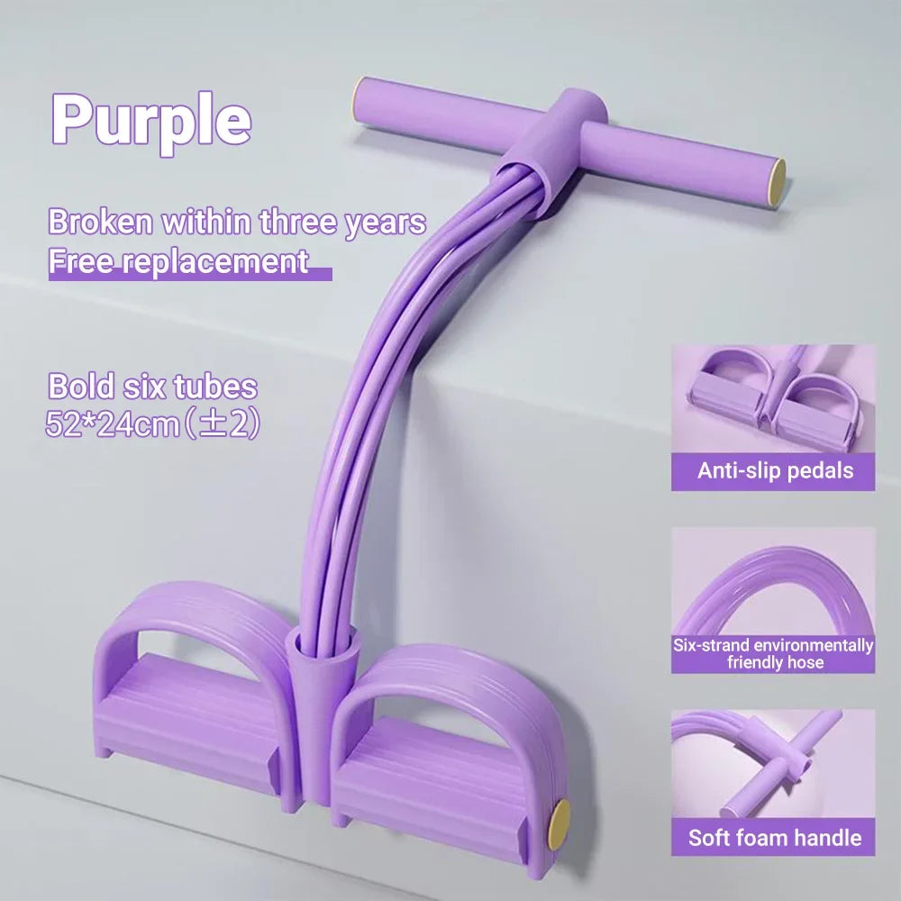 Band Resistance 6 Tube Pedal Puller Fitness Trainer