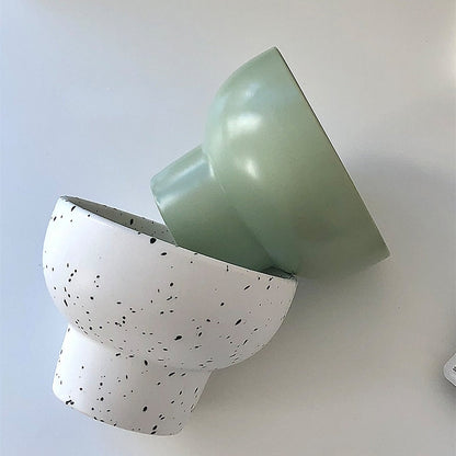 Bowl Ceramic 4 Inch Speckled White Retro Microwave Safe