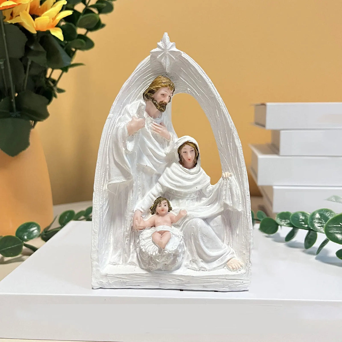 Scene Nativity Resin Figurine Holy Family Christmas Ornament For Desk Or Shelf Holiday Decor 2025 Gift
