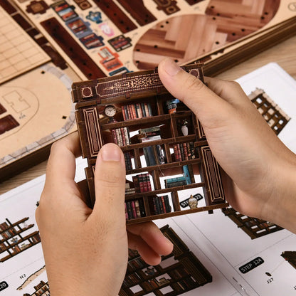 Dollhouse Miniature DIY Wooden Book House Kit Cozy Fall 2025 Room Decor, Handmade Architectural Model Gift