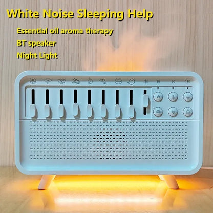 White Bluetooth Noise Speaker Humidifier Night Light