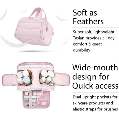 large capacity wash bag, bathroom toiletries partition organizer – Water-Resistant women's travel cosmetic bag