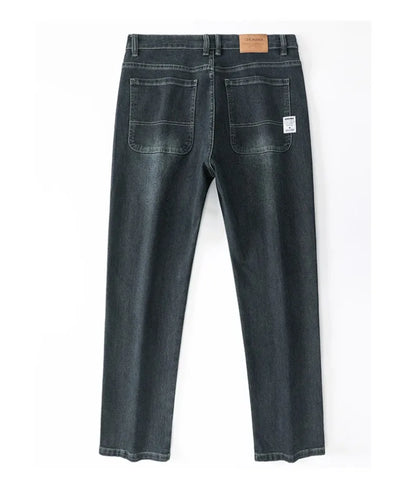 Men’s Stretchy Jeans - Wide Leg, Cotton, Business Casual