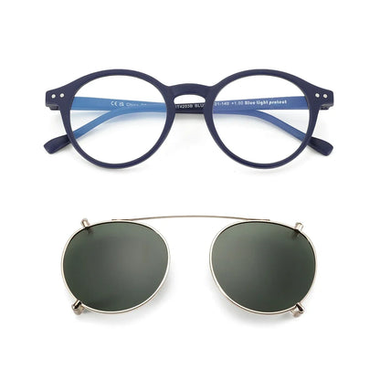 Clip2026 Edition On Sunglasses Retro Round Frames Anti Blue Light Polarizing Clip Ons Summer