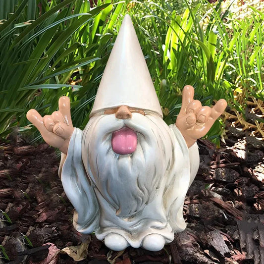 Gnome Garden Statue Resin Funny Tongue Out Outdoor Ornament For Patio Decor All-Season Yard Accent
