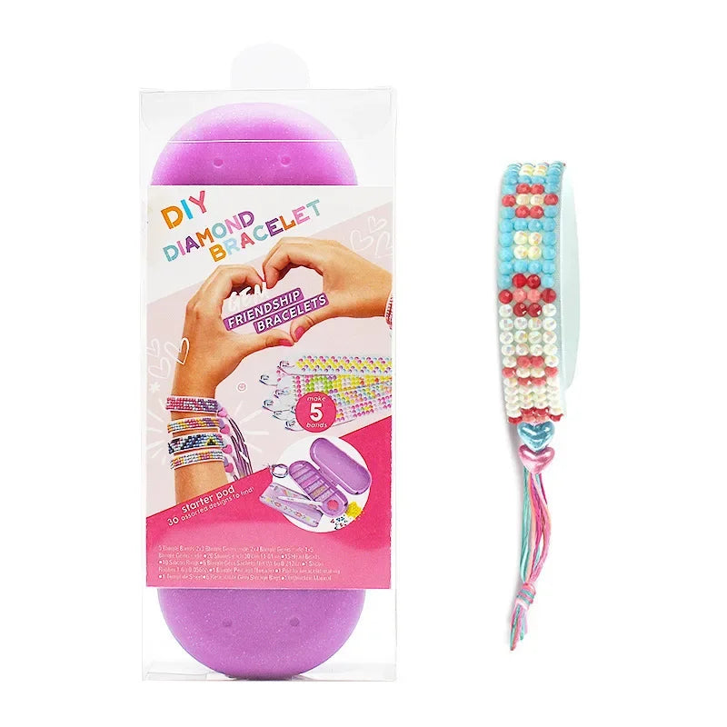 Flexible DIY Diamond Painting Bracelet for Kids & Adults - Creative Jewelry Craft with Embroidery Art