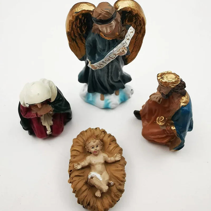 Nativity Kit 11-Piece Resin Christmas Ornaments Manger Scene Catholic Figurines Decor Holiday 2025 Gift