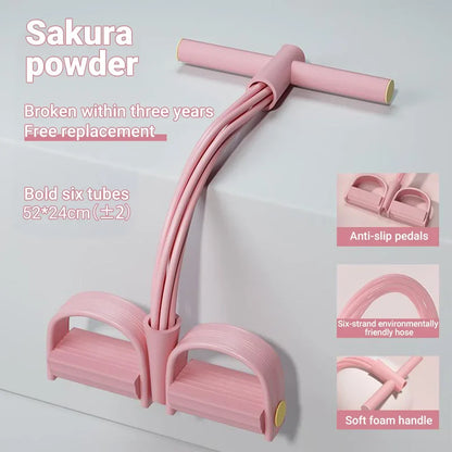 Band Resistance 6 Tube Pedal Puller Fitness Trainer