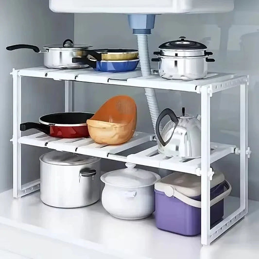 Stackable Sink Organizer Shelves - Household Organizers for Kitchen & Bathroom Storage Solutions