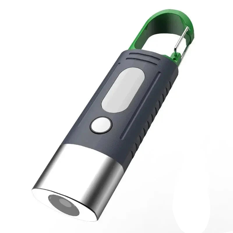 Mini Handy High Power LED Flashlight - Water-Resistant Camping Light with Telescopic Zoom and Side Lights
