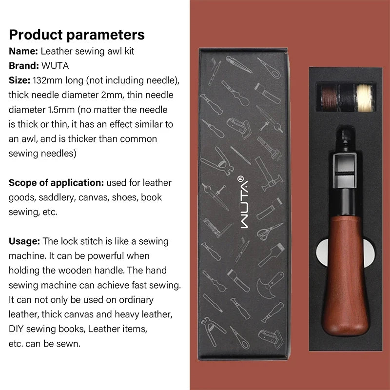 Top-Grade Hand Stitching Awl Tools Kit for DIY Leather Craft and Canvas Repair, Fall 2026 Gift – Leather Sewing Kit