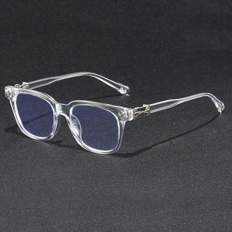 Light Blue Blocking Glasses - Oversized Frame Computer Eyewear With Rhinestone Decor, Fall 2026 Trend Gift