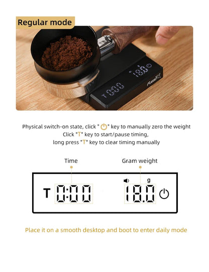 Coffee Scale Battery-Powered Digital 0.1g Accurate With Timer