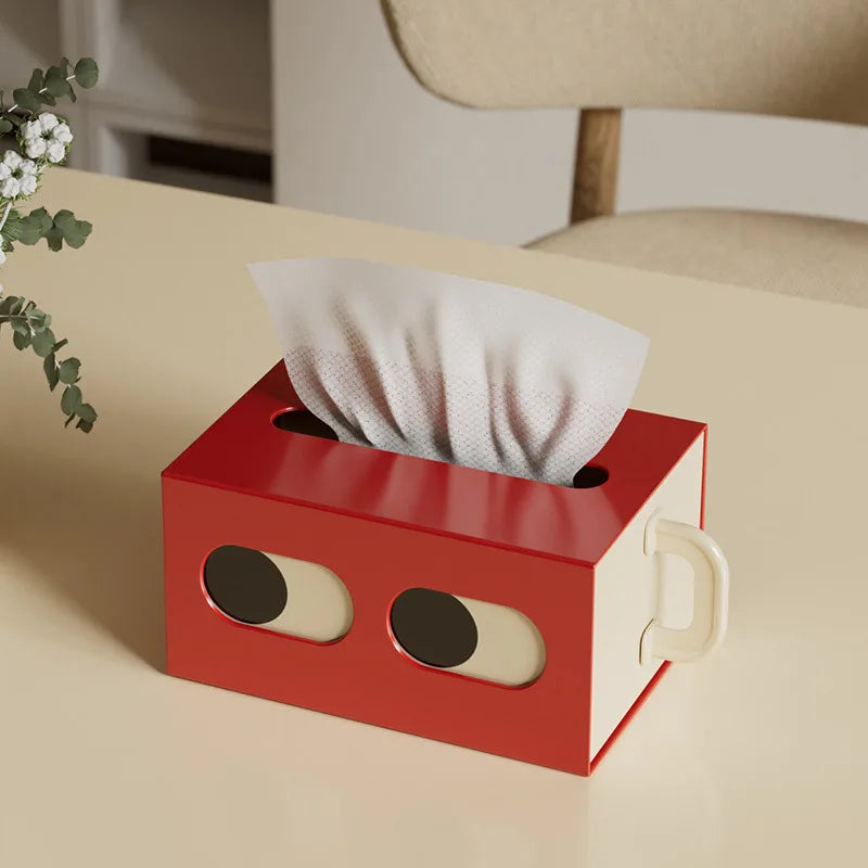 Contemporary Paper Storage Box For Table Decor, Summer 2026 Gift Idea – Tissue Box Red Organizer