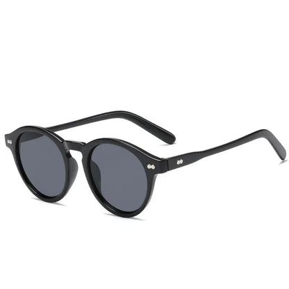 Retro Round Sunglasses for Women Men Vintage Black UV400 Outdoor Eyewear Trendy Sun Glasses