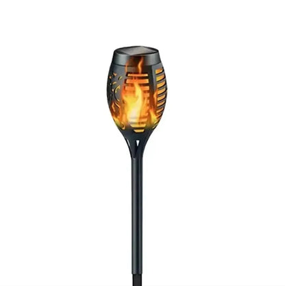 LED Solar Flame Torch Light - Water-Resistant Outdoor Garden Decoration, Flickering Lawn Lamp