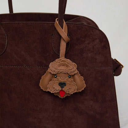 Bag Leather Charm No Face Keychain Black Cozy Cute Gift