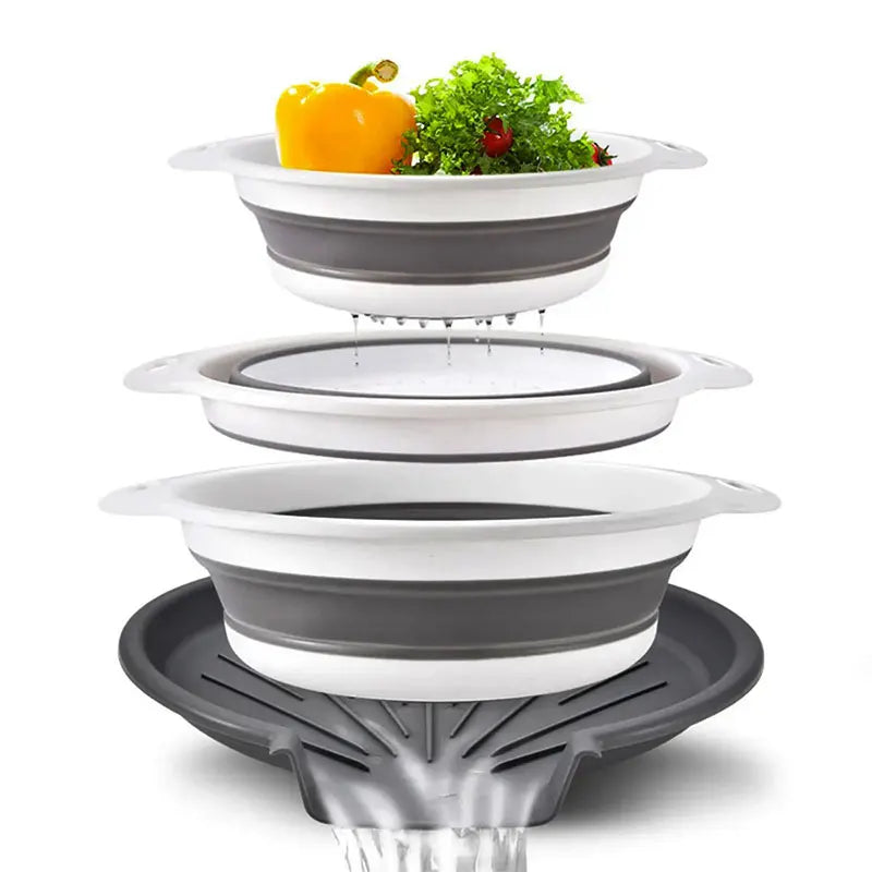 Foldable Colander Kit Self-Draining Over Sink Kitchen Strainer Spring 2026 Simple Storage