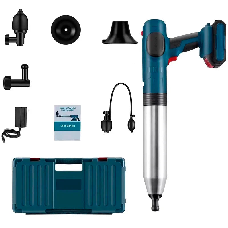 High-Pressure Air Plunger Cordless Drain Unclogging Kit For Sewer Pipes With Attachments Fall 2026 Household DIY