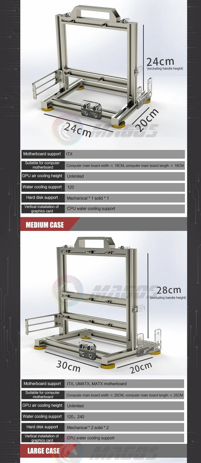 Frame Open PC Case Modular ATX MATX ITX Aluminum Rack