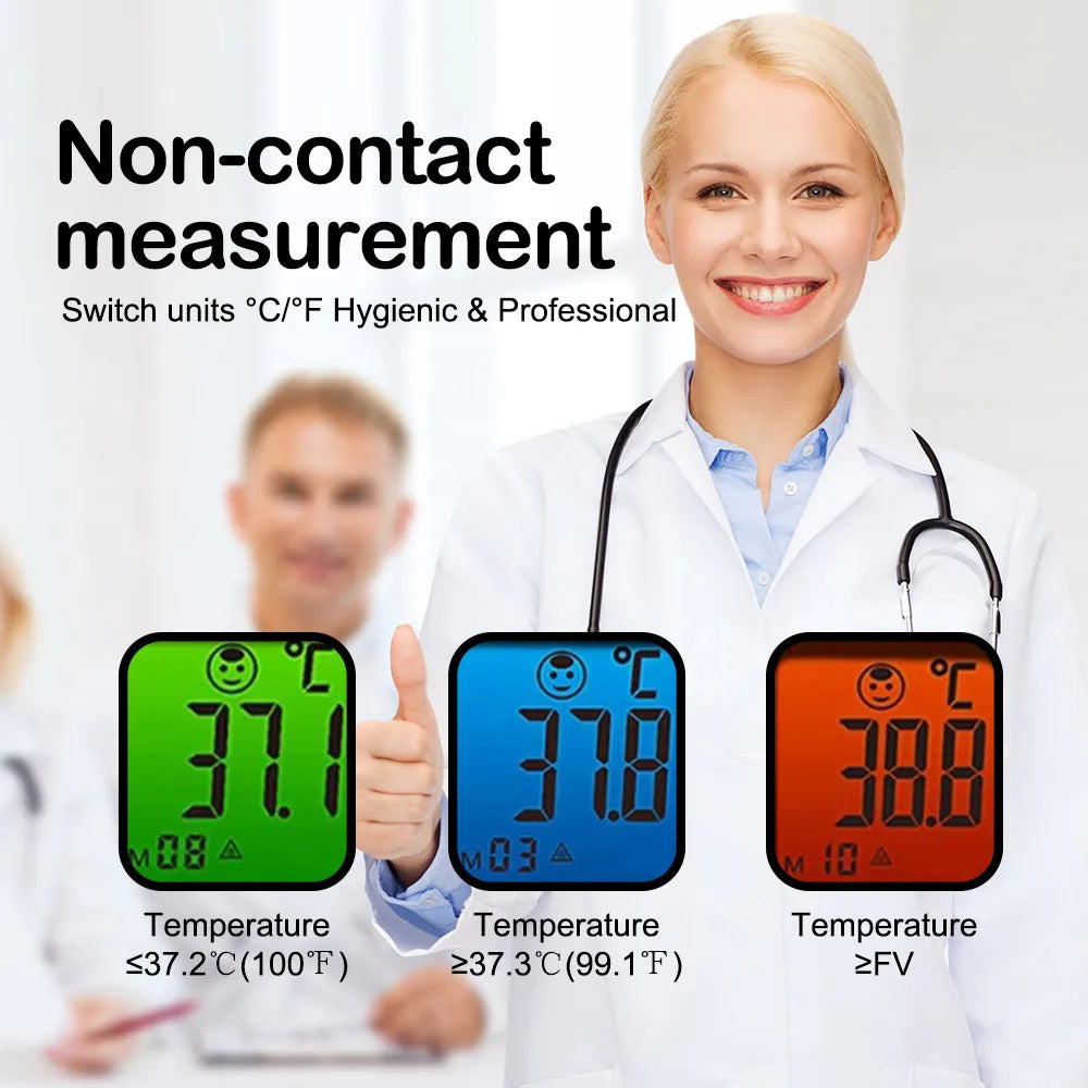 Infrared2026 Edition Forehead Thermometer 2-in-1 with Fever Alarm and LCD Display, Accurate Readings for Family, Back to School
