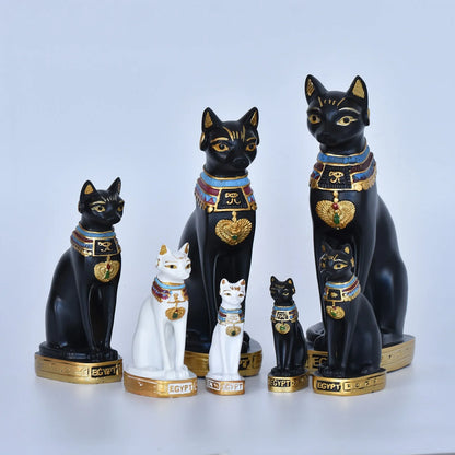 Cat Statue Mini Egyptian Cat Goddess Resin Decor For Household And Garden Retro Gift Idea