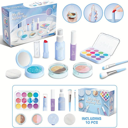 Kids Makeup Kit - Toy Makeup Kit For Pretend Play, 10-Piece Non-Toxic, No Liquid, Fall 2025 Gift