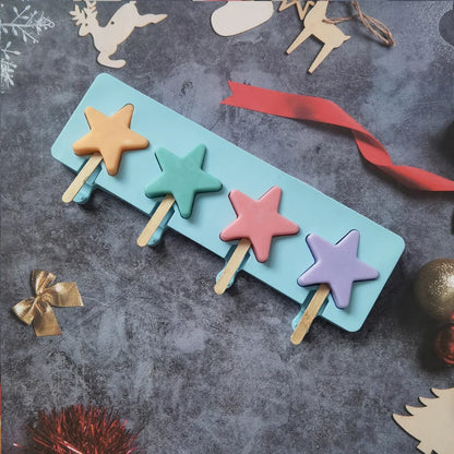 Star-Shaped Silicone Ice Cream Mold, Multi-Use Baking Device for Ice Cream, Chocolate, Jelly, and Cake Pops
