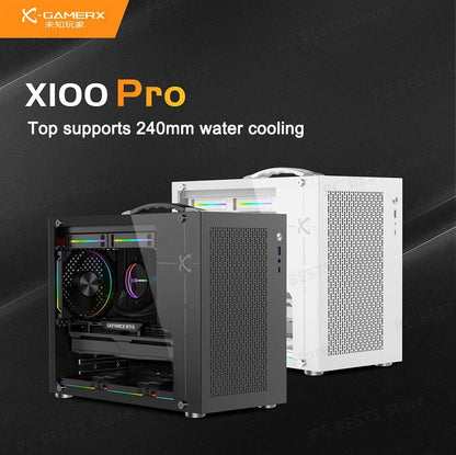 ITX Mini PC Case Transparent Side 240mm Water Cooling