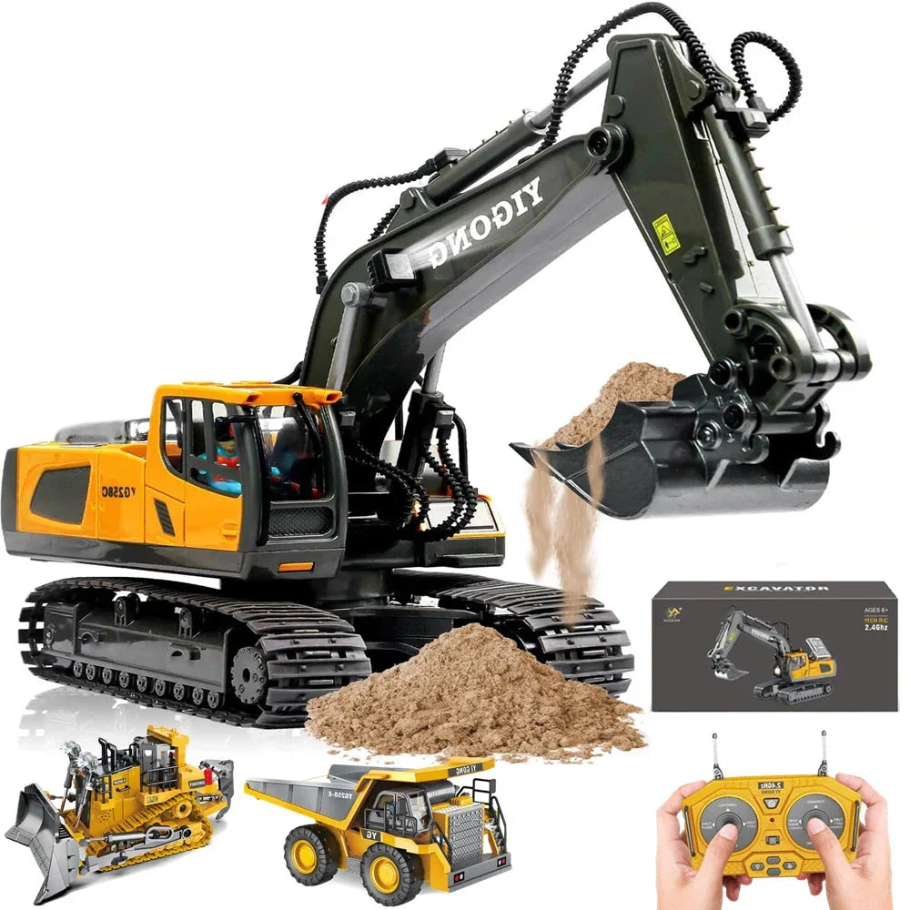 Remote2025 Edition Control Excavator Toy 4WD Construction Vehicle Battery Included Kids Gift Fall