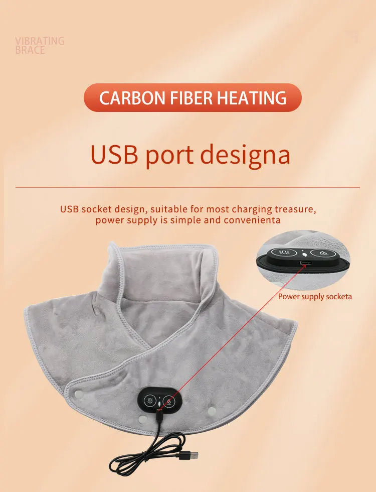 Pain Relief 2026 – Neck Shoulder Heating Massager Infrared Vibration Therapy Pad