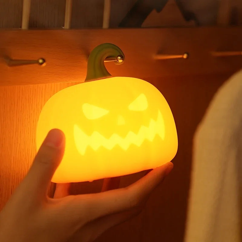 Halloween Night Light Silicone Cute Ghost Duck Pumpkin Lamp Halloween 2025 Nursery Battery-Powered Kid Safe Gift