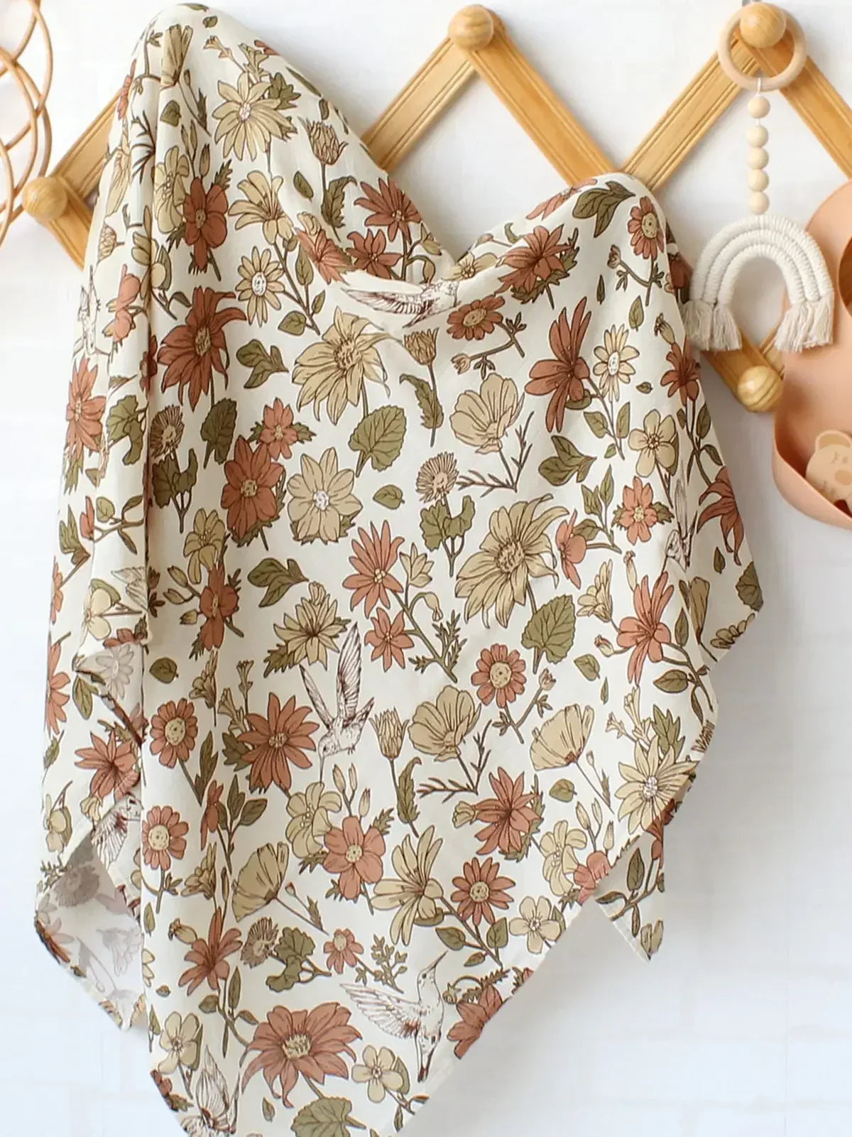 Muslin Bamboo Swaddle Blanket 120x120 Cm Floral Newborn Bedding Fall 2025 Breathable Eco Friendly Baby Gift