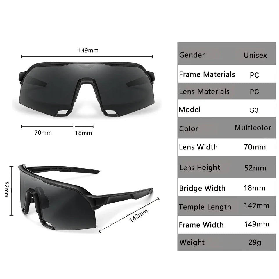 UV400 polycarbonate lenses, cycling, running, fishing – Light unisex sports sunglasses