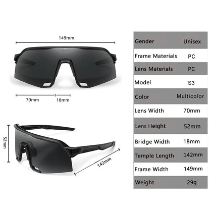 UV400 polycarbonate lenses, cycling, running, fishing – Light unisex sports sunglasses