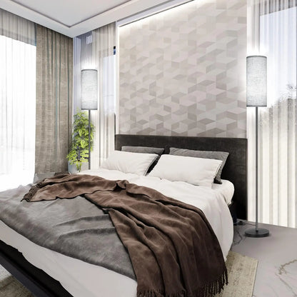 Japandi  Contemporary Floor Lamp With Fabric Shade Stepless Dimming