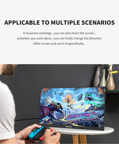 Travel-Friendly 15.6 Inch FHD IPS Monitor Dual Screen USB C