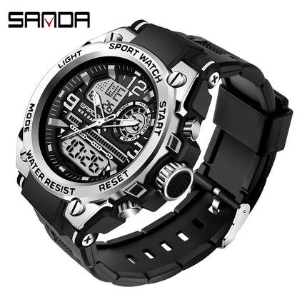 Sports Digital Watch Dual Display LED Military Style Rugged Watch Fall 2026 Water Resistant