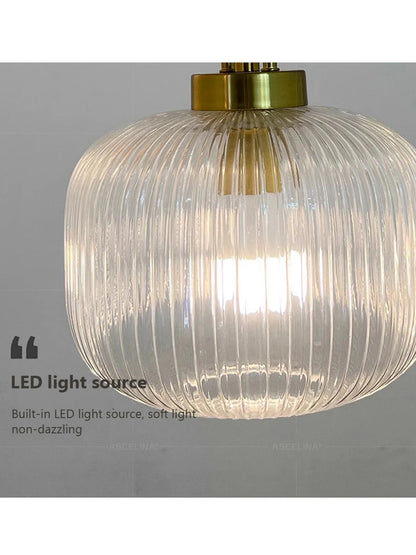 Japandi Glass Pendant Light Japanese Scandinavian Hanging Lamp Warm