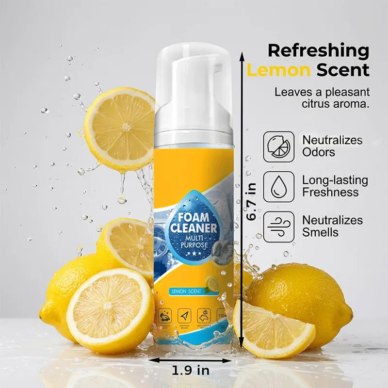 Cleaner Foam 4-In-1 Enzyme 150ml All-Purpose Cleaning Spray Spring 2026 No Rinse Car Interior and Kitchen Lemon Scent