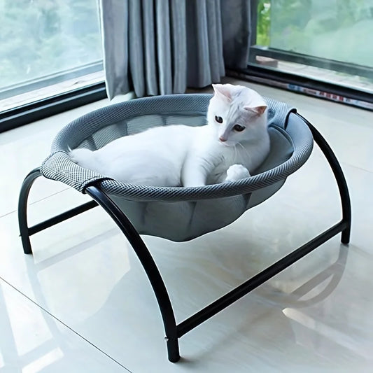 Bed Cat Breathable Cooling Hammock Cot Elevated Pet Sofa Summer 2025 Cozy Sturdy Metal Frame Nap Lounger