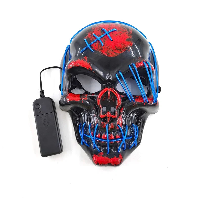 Glowing LED Skull Mask Full Face Halloween 2025 Cosplay
