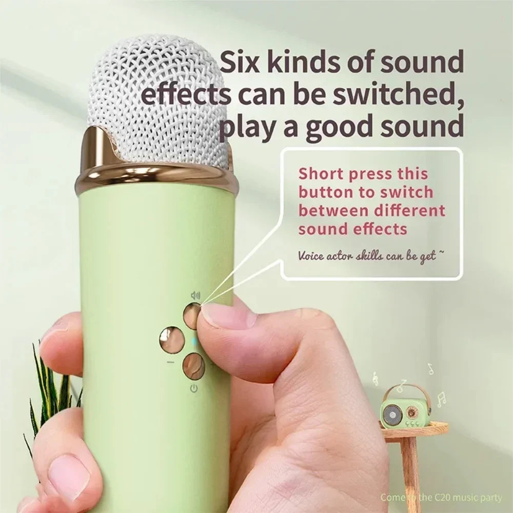 Karaoke Travel-Friendly Bluetooth Speaker With Microphone Mini FM Radio Back To School 2025 Gift Idea