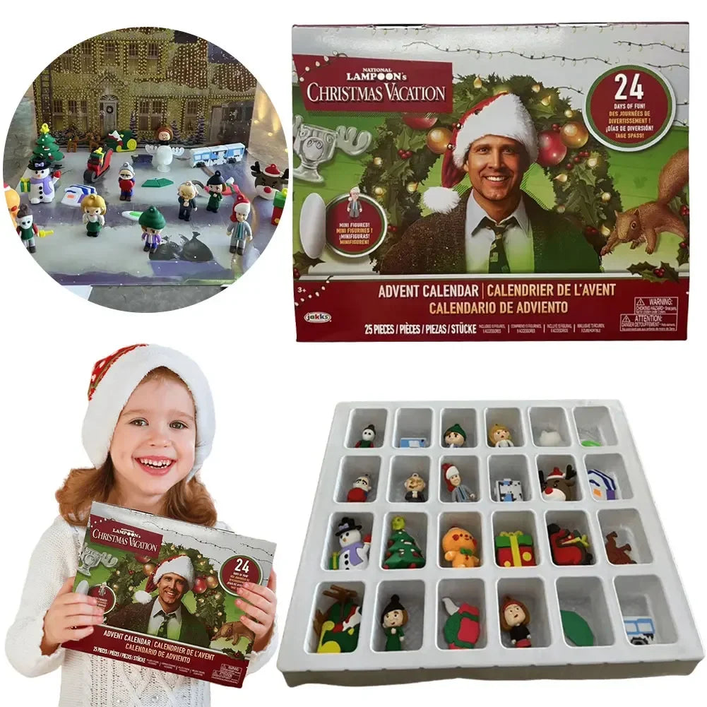 Calendar Advent 24 Days 3D Figures Christmas Countdown Gift