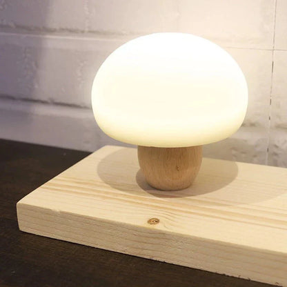 Light Night Silicone Mushroom Lamp Touch Control Wooden Base Back To School 2025 Cozy Kids Gift Timer