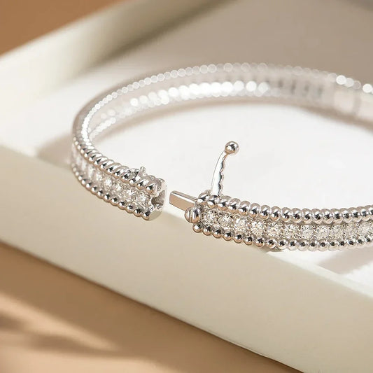 2mm Moissanite Bracelet 18K Gold Plated Tennis Bangle