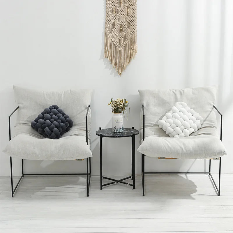Pillow Knot Plush Square Hand-Woven Throw Cushion Living Room Decor Fall 2025 Cozy Support Decorative Accent
