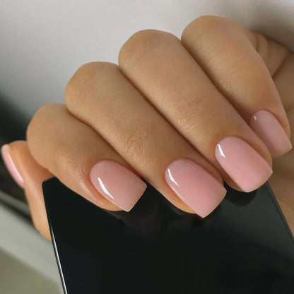 Press On Nails Short Square White Minimalist False Nail Tips Kit Spring 2026 Reusable