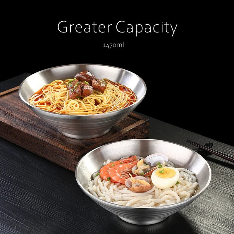 Steel Stainless Ramen Bowl 1.4L Insulating Christmas Gift
